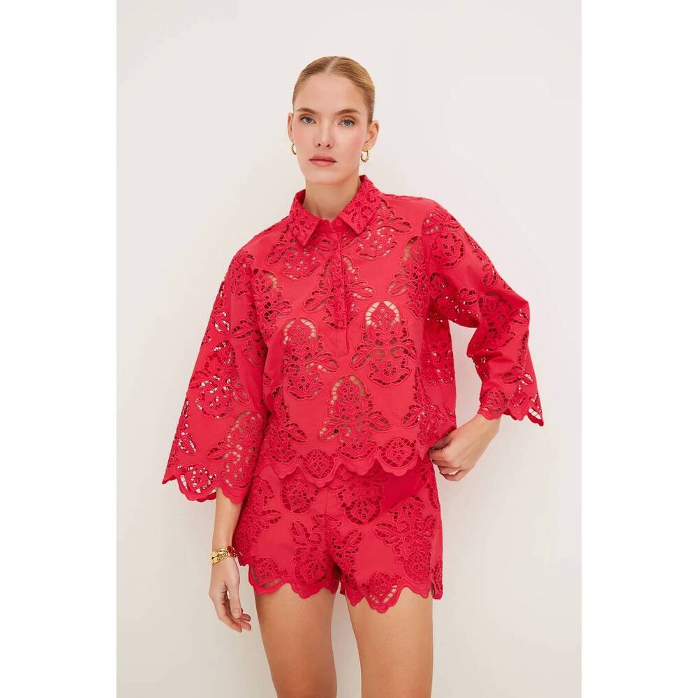 NEW CARA CARA trish shorts in azalea eyelet
